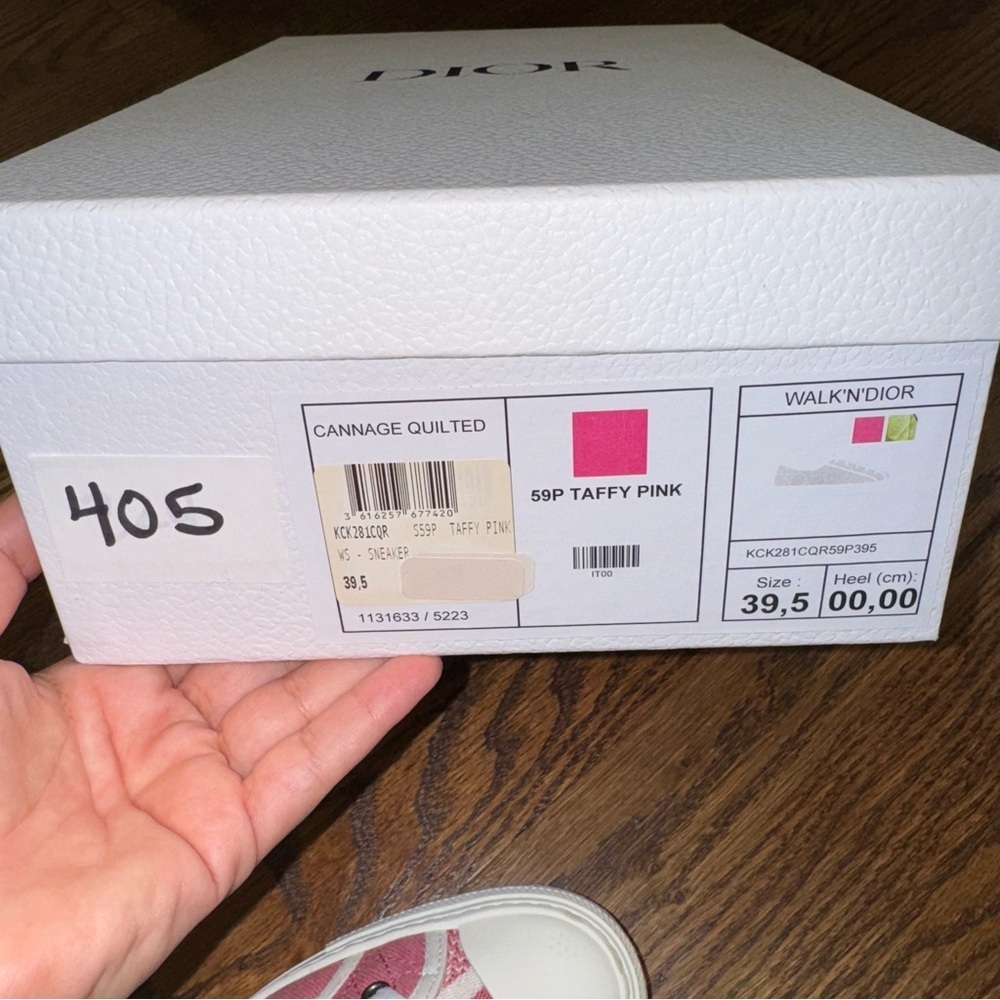 Size 9.5 Christian Dior Walk'n'Dior Canvas Sneakers Pink - Picture 13 of 14
